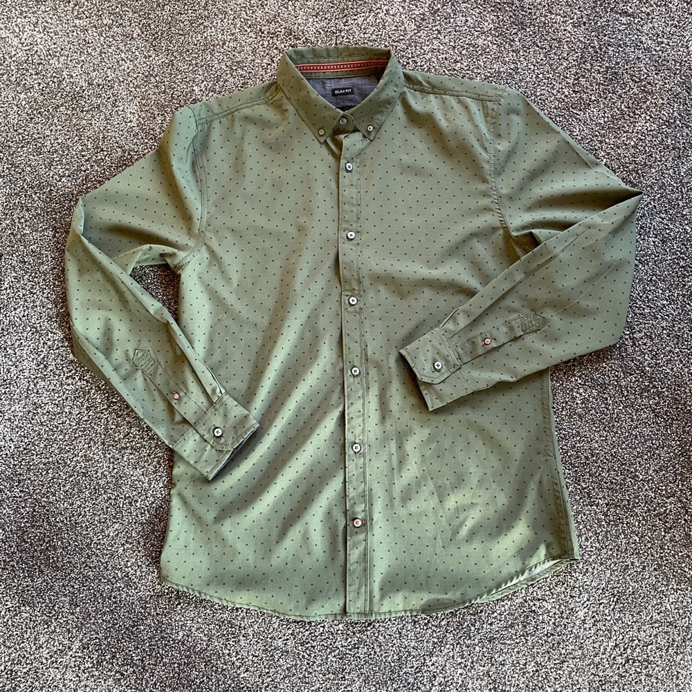 Like New Geometrix by Drill Clothing Co. Slim Fit Button Up Longsleeve Shirt